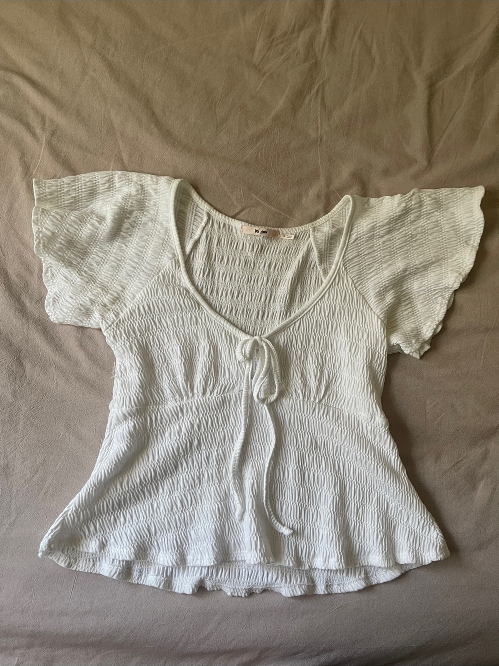 Francesca’s Tie-Front White Women's Top